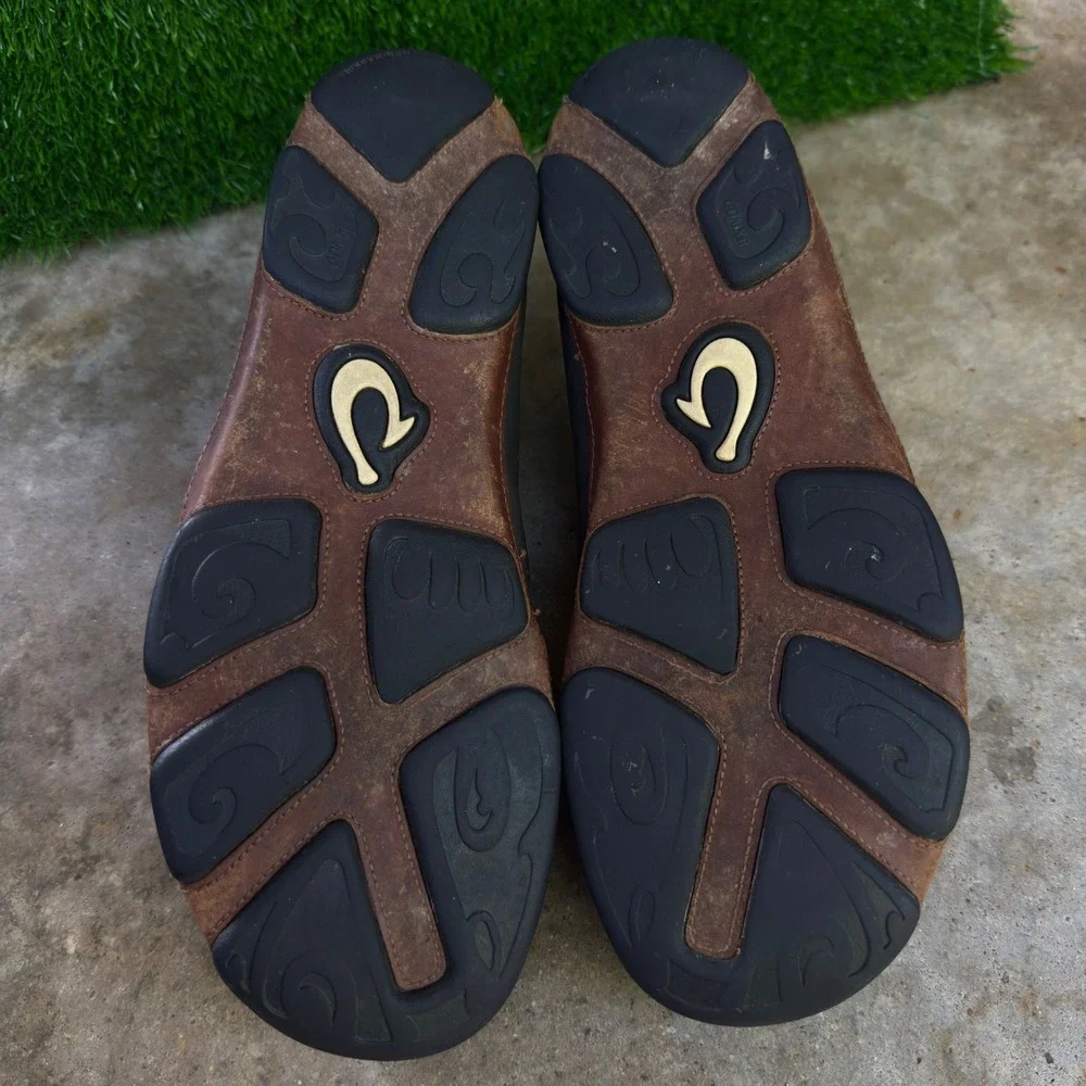 Vintage Olukai Moloa Leather Loafers Gorpcore Black Size 10